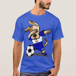 Camiseta Perro Dabbing El Salvador Fútbol Bandera Salvadore