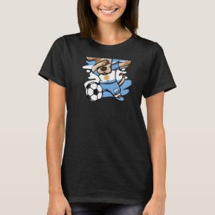 Camiseta Perro Dabbing Fans de Fútbol Argentina Bandera Arg