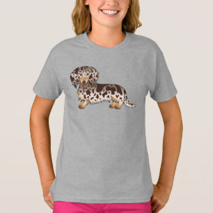 Camiseta Perro Dachshund Chocolate y Tañido de Pelo Largo D