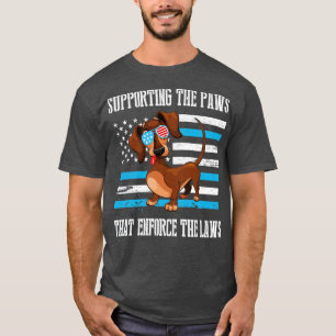 Camiseta Perro Dachshund Con Gafas De La Bandera De Los Est