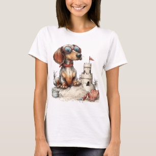 CAMISETA PERRO DACHSHUND CON TEMA DE VERANO ADORABLE