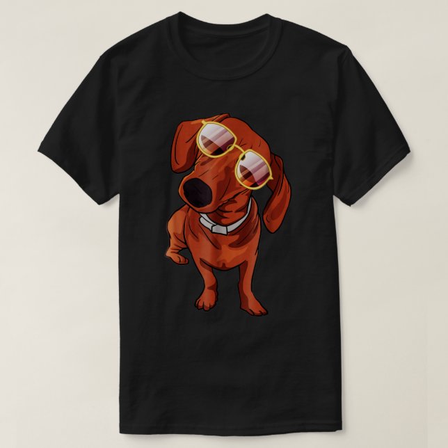Camiseta Perro Dachshund de Guay con gafas de sol (Diseño del anverso)