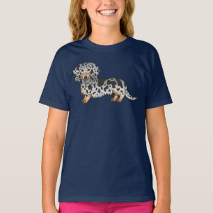 Camiseta Perro Dachshund De Pelo Largo Y Color Negro Y Cane