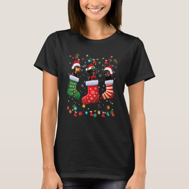Camiseta Perro Dachshund En Navidades Enfadando Perro De No (Anverso)