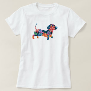 Camiseta Perro Dachshund Floral