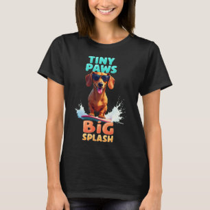 Camiseta Perro Dachshund Genial Surfando Perro Para Hombres