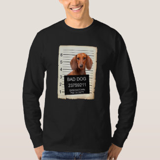 Camiseta Perro Dachshund Mug Disparado Perro Malo