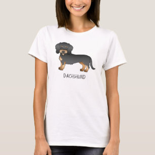 Camiseta Perro Dachshund Pelo de Alambre Negro y Castaño co