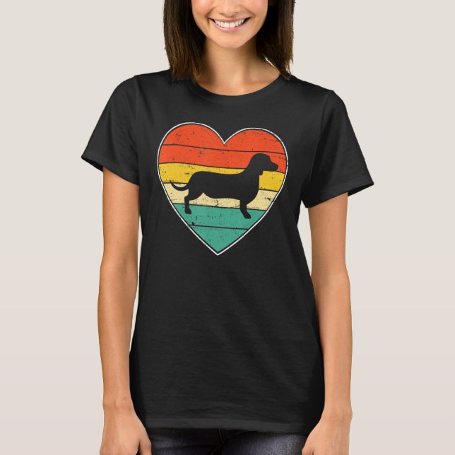 Camiseta Perro Dachshund Perro Lover El día de San Valentín (Anverso)