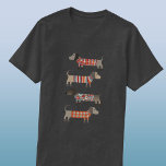 Camiseta Perro Dachshund Sausage<br><div class="desc">Pequeña salchicha de Dachshund o perritos de peluquería en ropa de cama de lana. Perfecto para los amantes de los perros y los paseantes.</div>