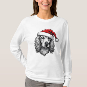 Camiseta Perro Dachshund Sombrero de Santa