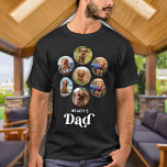 Camiseta Perro DAD Mascota  Collage de fotos Perro Lover<br><div class="desc">Papá perro... Sorprenda a su papá perro favorito este Día del Padre, a sus Navidades o su cumpleaños con esta camiseta de fotos de un personalizado super lindo mascota. Personalizar esta camisa de papá perro con las fotos favoritas de tu perro, y nombre. ¡Esta camisa de papá de perro es...</div>