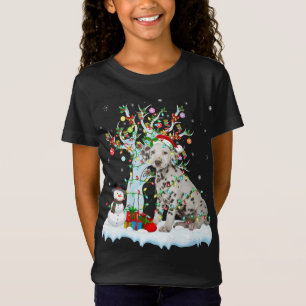 Camiseta Perro dálmata árbol de Navidad iluminando Santa Da