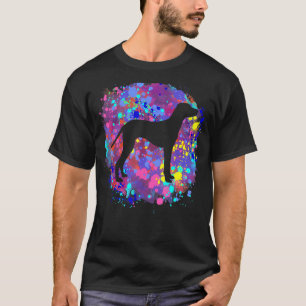 Camiseta Perro Dálmata Arte de Salpicaduras de Acuarela Ros
