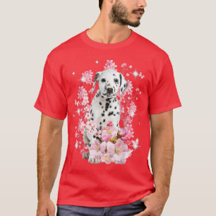 Camiseta Perro dálmata cerezo japonés flor de Sakura