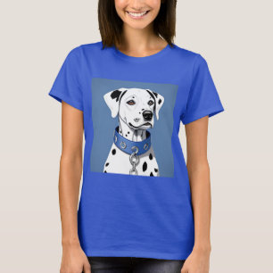 Camiseta Perro dálmata con collar azul