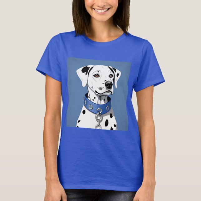 Camiseta Perro dálmata con collar azul (Anverso)