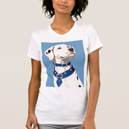 Camiseta Perro dálmata con collar azul