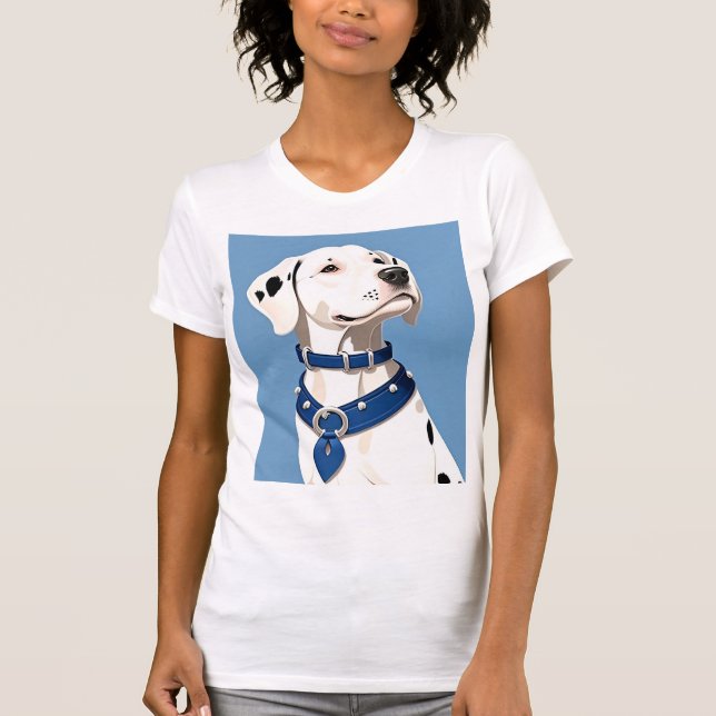 Camiseta Perro dálmata con collar azul (Anverso)