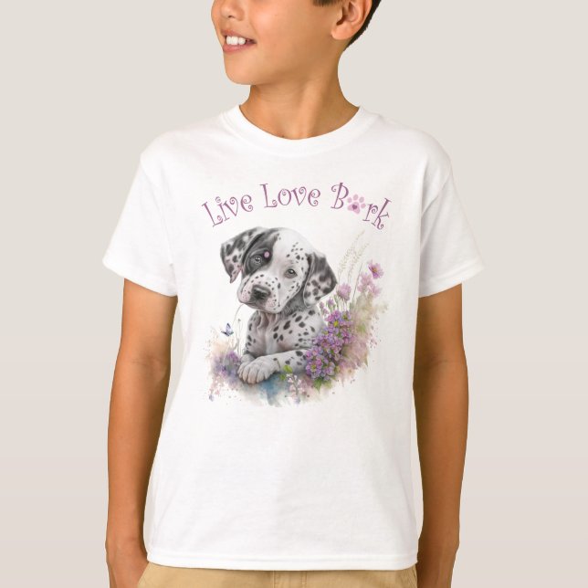 Camiseta Perro dálmata floral lindo (Anverso)