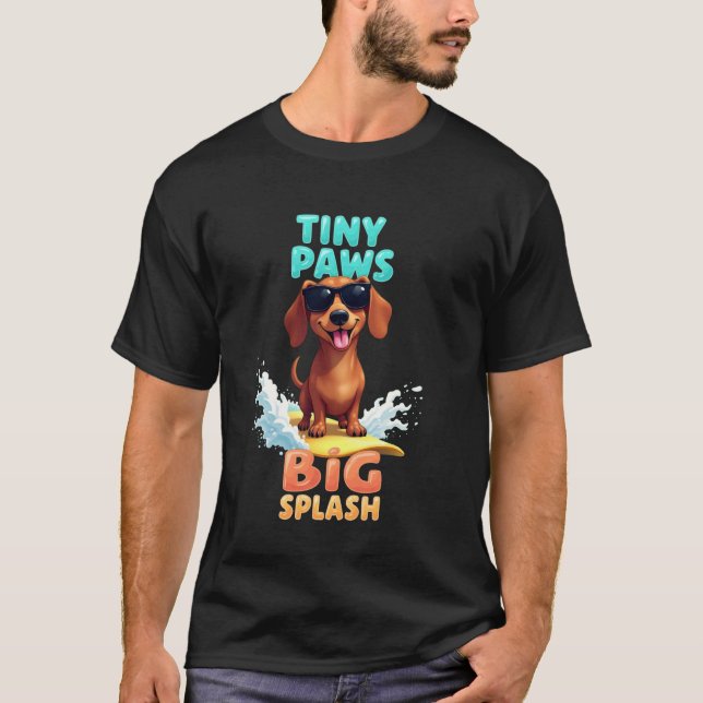 Camiseta Perro dálmata genial surfando perro (Anverso)