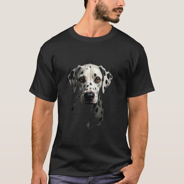 Camiseta Perro dálmata negro Cara de dálmata (Anverso)