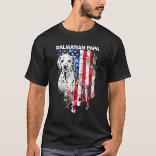Camiseta Perro dálmata papá, bandera de Estados Unidos, fel