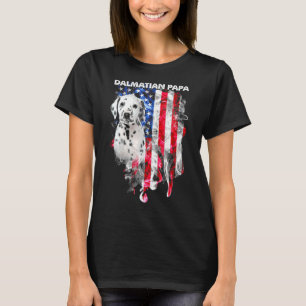 Camiseta Perro dálmata papá, bandera de Estados Unidos, fel