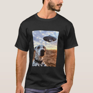 Camiseta Perro dálmata selfie con ovnis extraterrestres div