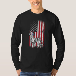 Camiseta Perro Dalmatian Bandera Ee.Uu. Niños Chicas Hombre