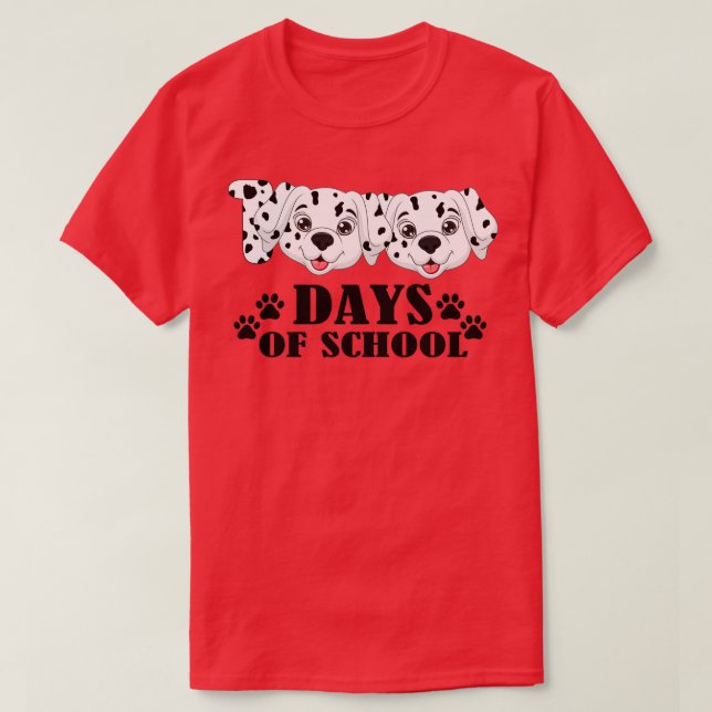 Camiseta Perro Dalmatiano 100 Días De Escuela Té De Perro D (Diseño del anverso)