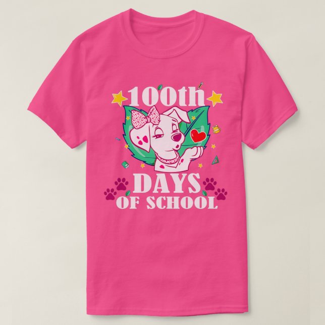 Camiseta Perro Dalmatiano 100 Días De Escuela Té De Perro D (Diseño del anverso)