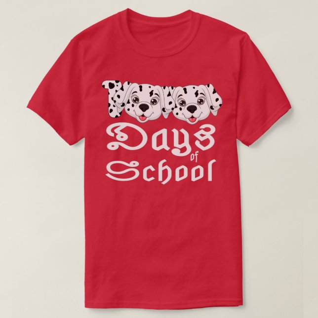 Camiseta Perro Dalmatiano 100 Días De Escuela Té De Perro D (Diseño del anverso)