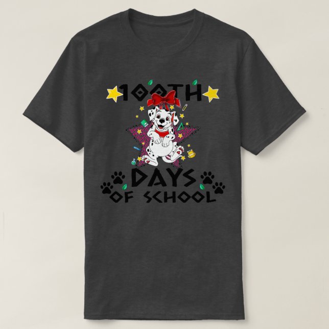 Camiseta Perro Dalmatiano 100 Días De Escuela Té De Perro D (Diseño del anverso)