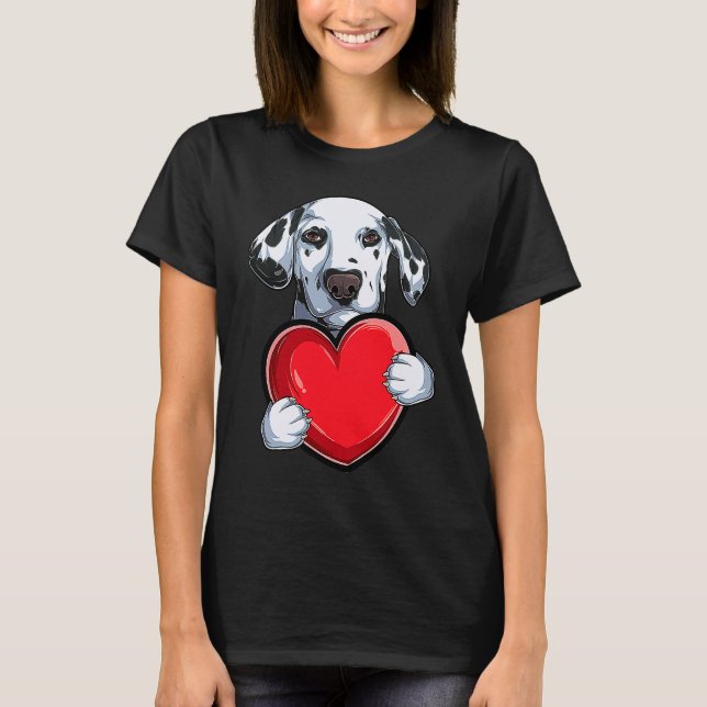 Camiseta Perro Dalmatiano El día de San Valentín Cute (Anverso)