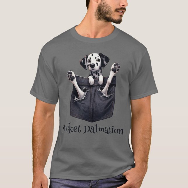 Camiseta Perro Dalmatiano En Un Bolsillo (Anverso)