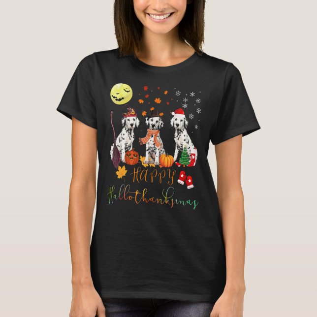 Camiseta Perro Dalmatiano Feliz Hallothanksmas (Anverso)