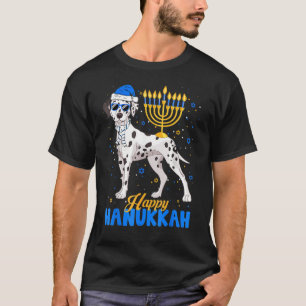 Camiseta Perro Dalmatiano judío Menorah Feliz Hanukkah Chan