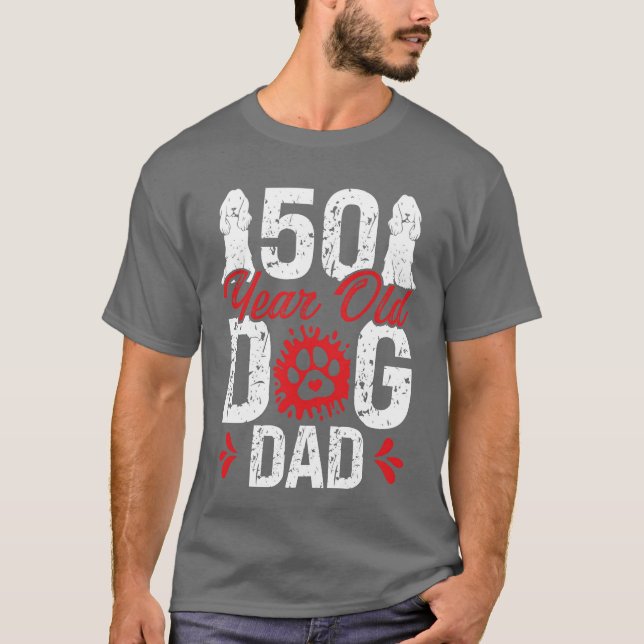 Camiseta Perro de 50 años papá cumpleaños número 50 para am (Anverso)