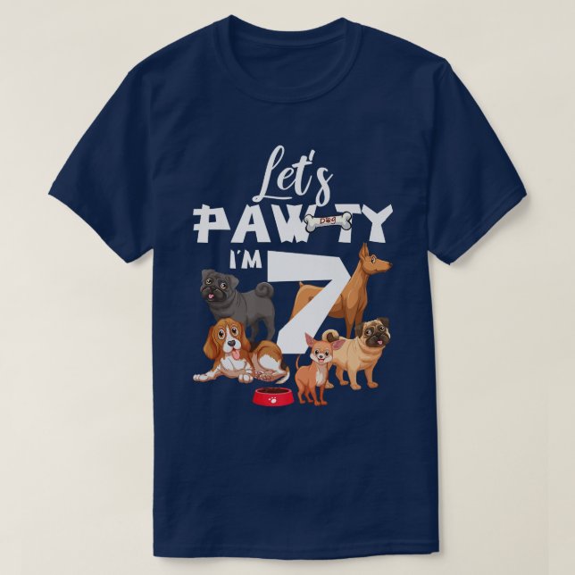 Camiseta Perro de 7 años, perro de 7 años (Diseño del anverso)