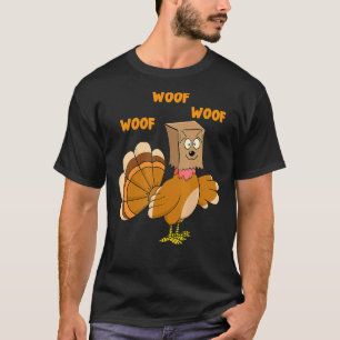 Camiseta Perro de Acción de Gracias Perro Fake Perro Woof A