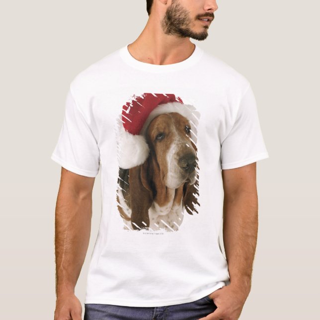 Camiseta Perro de afloramiento en el gorra de Santa (Anverso)