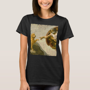 Camiseta Perro de Agua Dios Creación de Adán Meme Divertido