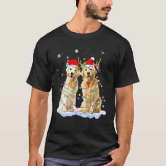 Camiseta Perro de aguas de Navidad Sombrero de Santa Reno L