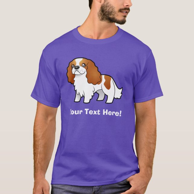 Camiseta Perro de aguas de rey arrogante Charles del dibujo (Anverso)