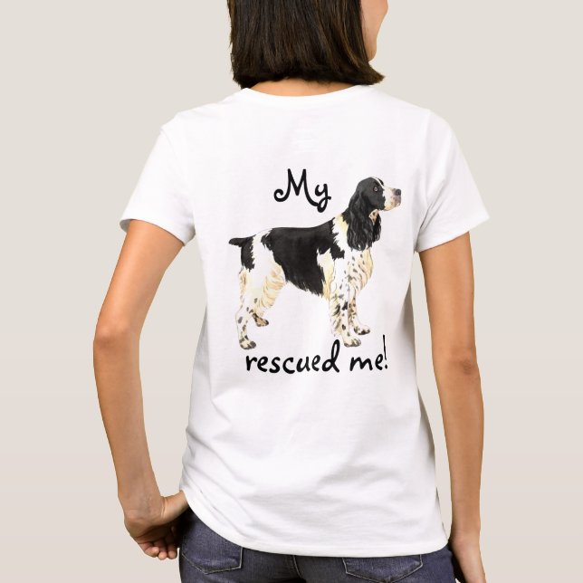 Camiseta Perro de aguas de saltador inglés del rescate (Reverso)