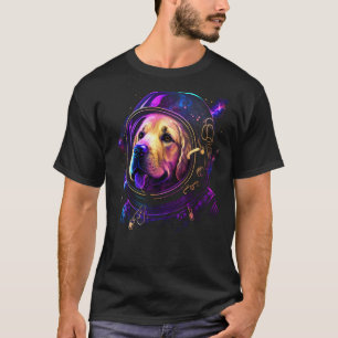 Camiseta Perro de aguas retriever dorado astronauta en espa