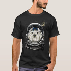 Camiseta Perro de Animales Perro Maltes Astronauta Espacio 