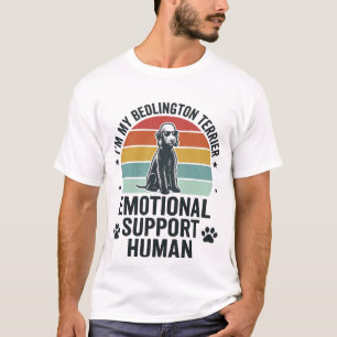 Camiseta Perro de apoyo emocional Bedlington Terrier Vintag