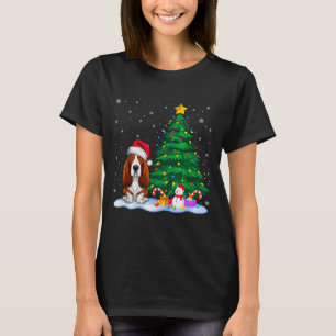 Camiseta Perro de Apuestas Luces de árbol de Navidad Sombre